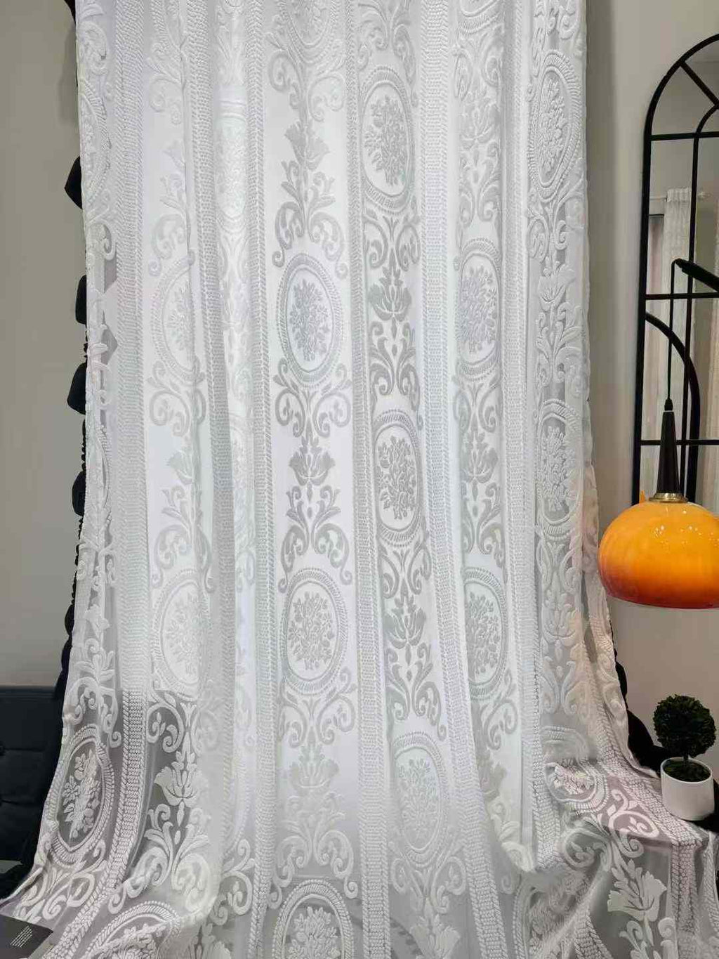 American-French Style Embossed Gauze Curtain (3.2m Width)