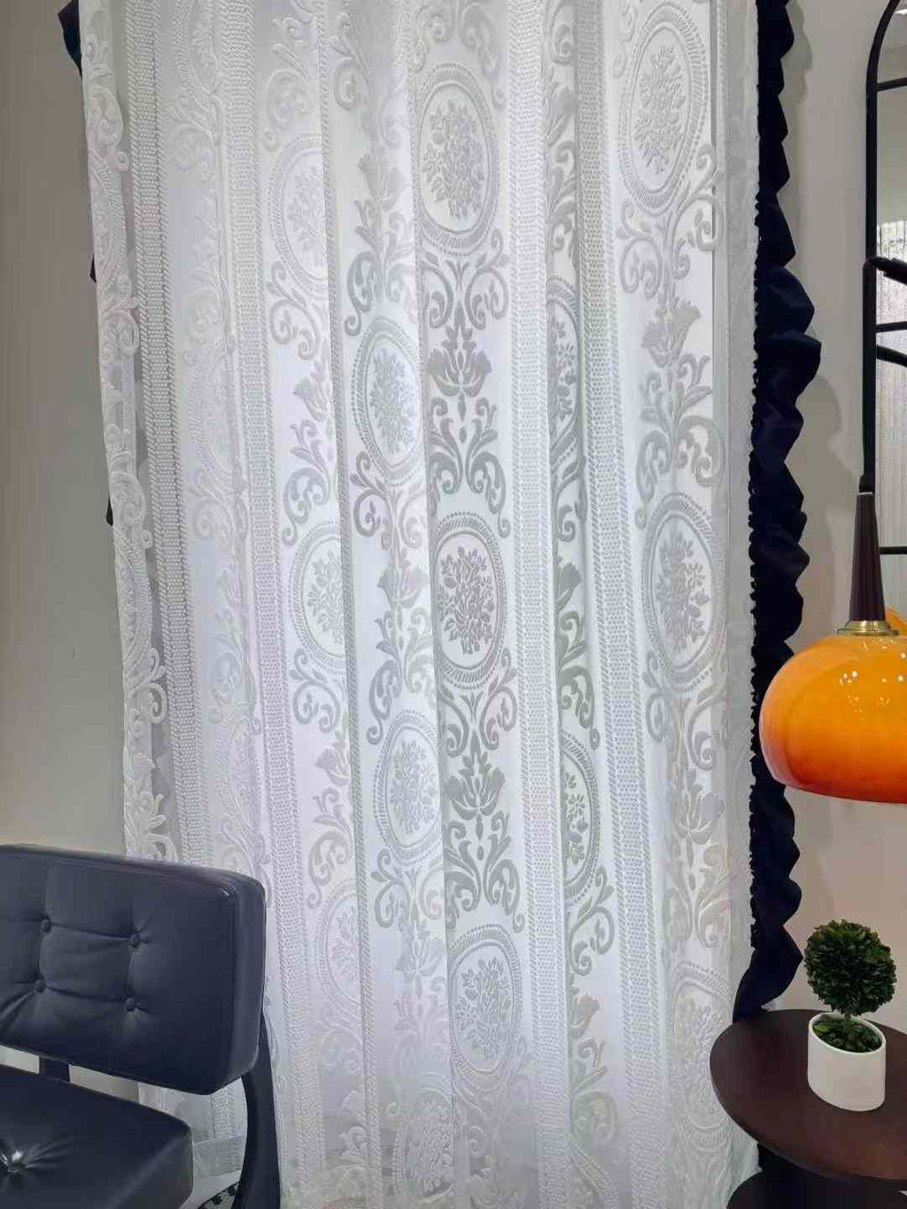 American-French Style Embossed Gauze Curtain (3.2m Width)